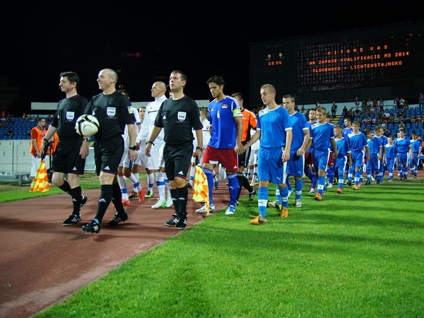 Tímy Slovenska a Lichtenštajnska pred kvalifikačným zápasom MS 2014