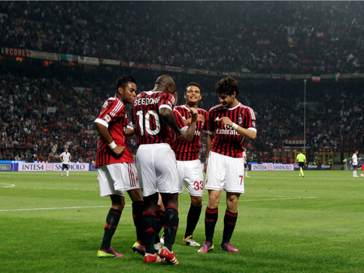 Robinho, Clarence Seedorf, Thiago Silva a Pato