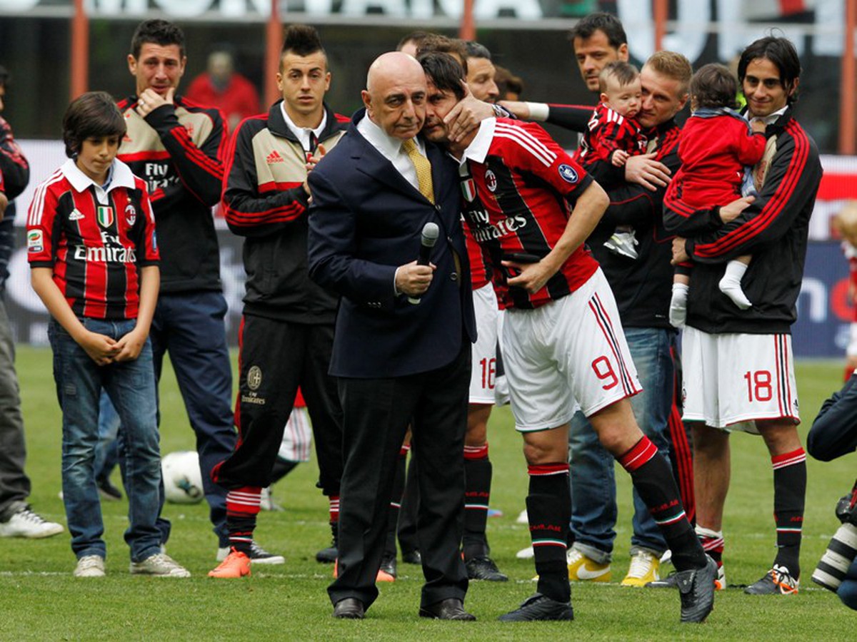 Adriano Galliani a Filippo Inzaghi pri rozlúčke