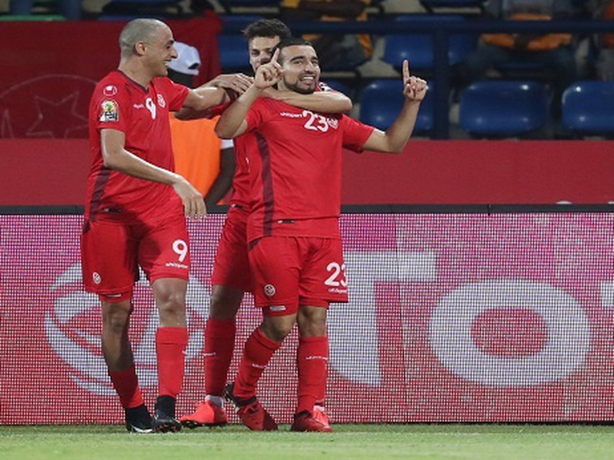 Gólové oslavy futbalistov Tuniska
