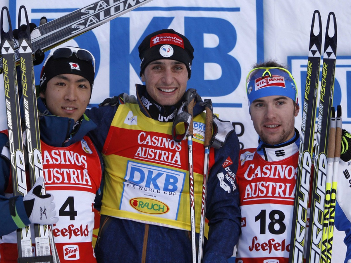 Akito Watabe, Jason Lamy Chappuis a Alessandro Pittin 