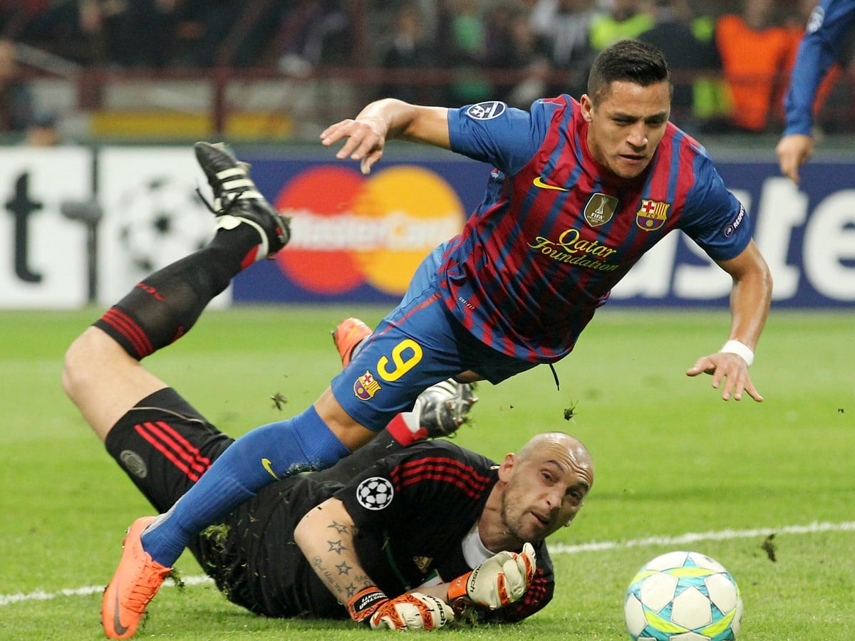 Alexis Sanchez a Christian Abbiati