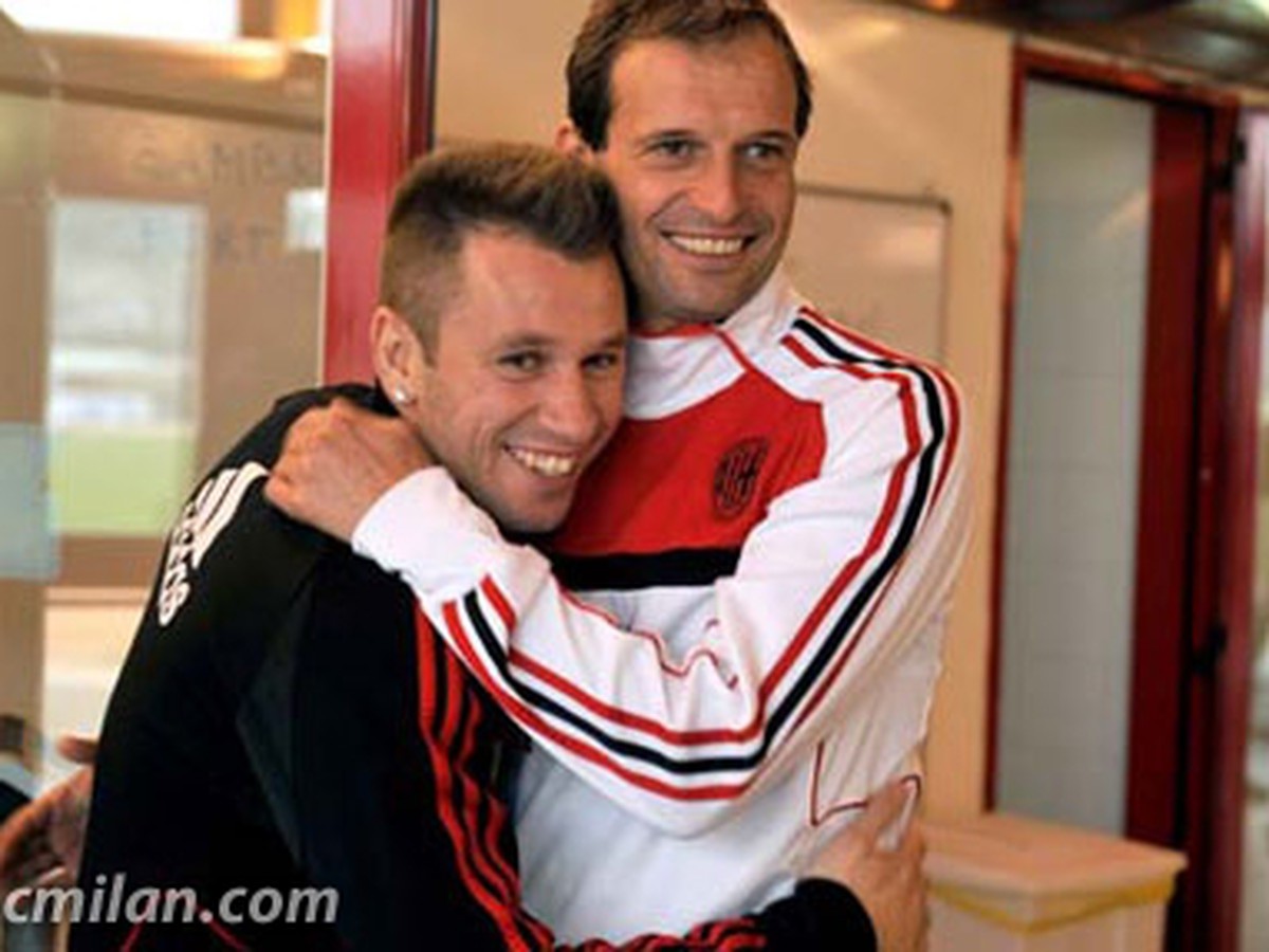 Antonio Cassano s trénerom Allegrim