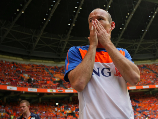 Arjen Robben počas MS 2010 v Južnej Afrike