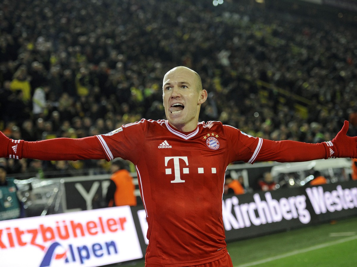 Arjen Robben sa teší z gólu do siete Borussie Dortmund
