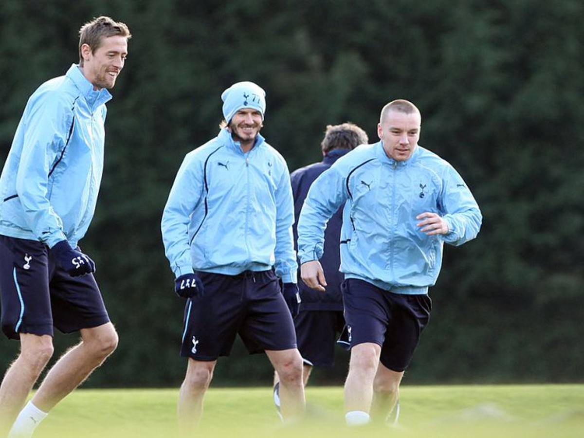 Beckham na tréningu Tottenhamu