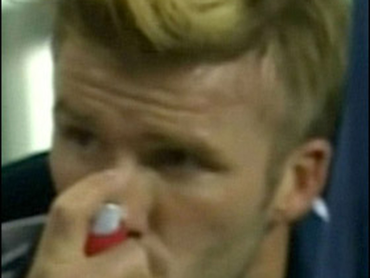 David Beckham s inhalátorom