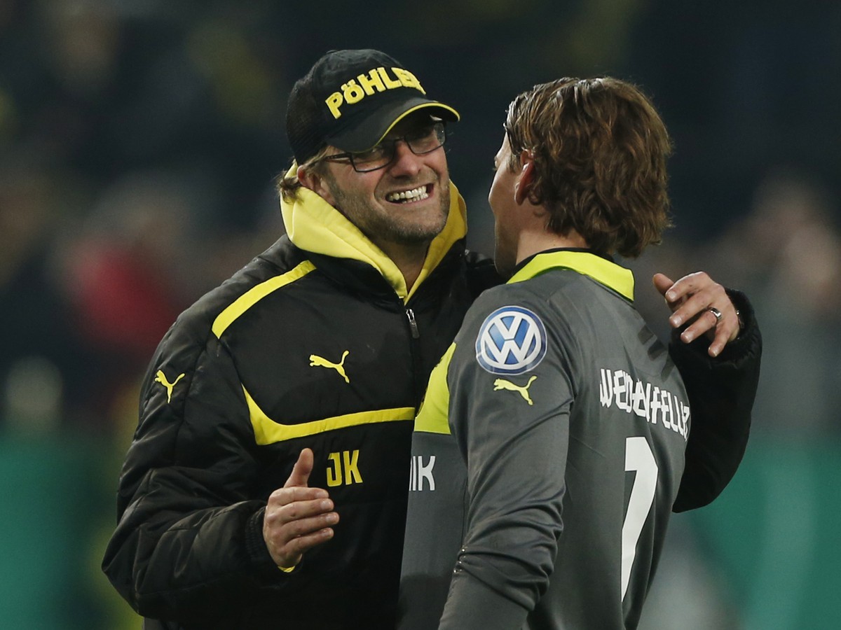 Juergen Klopp a gólman Roman Weidenfeller