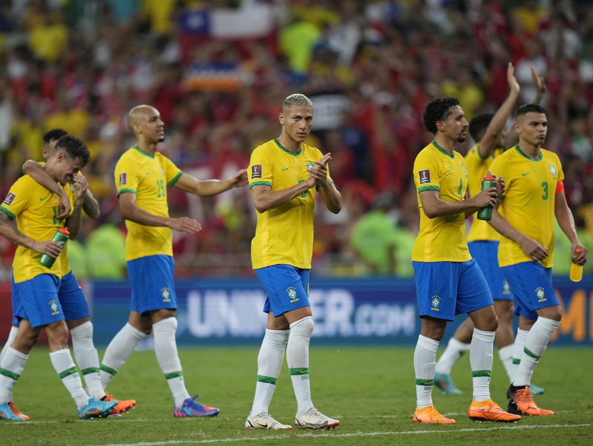 Hráči Brazílie po víťaznom zápase
