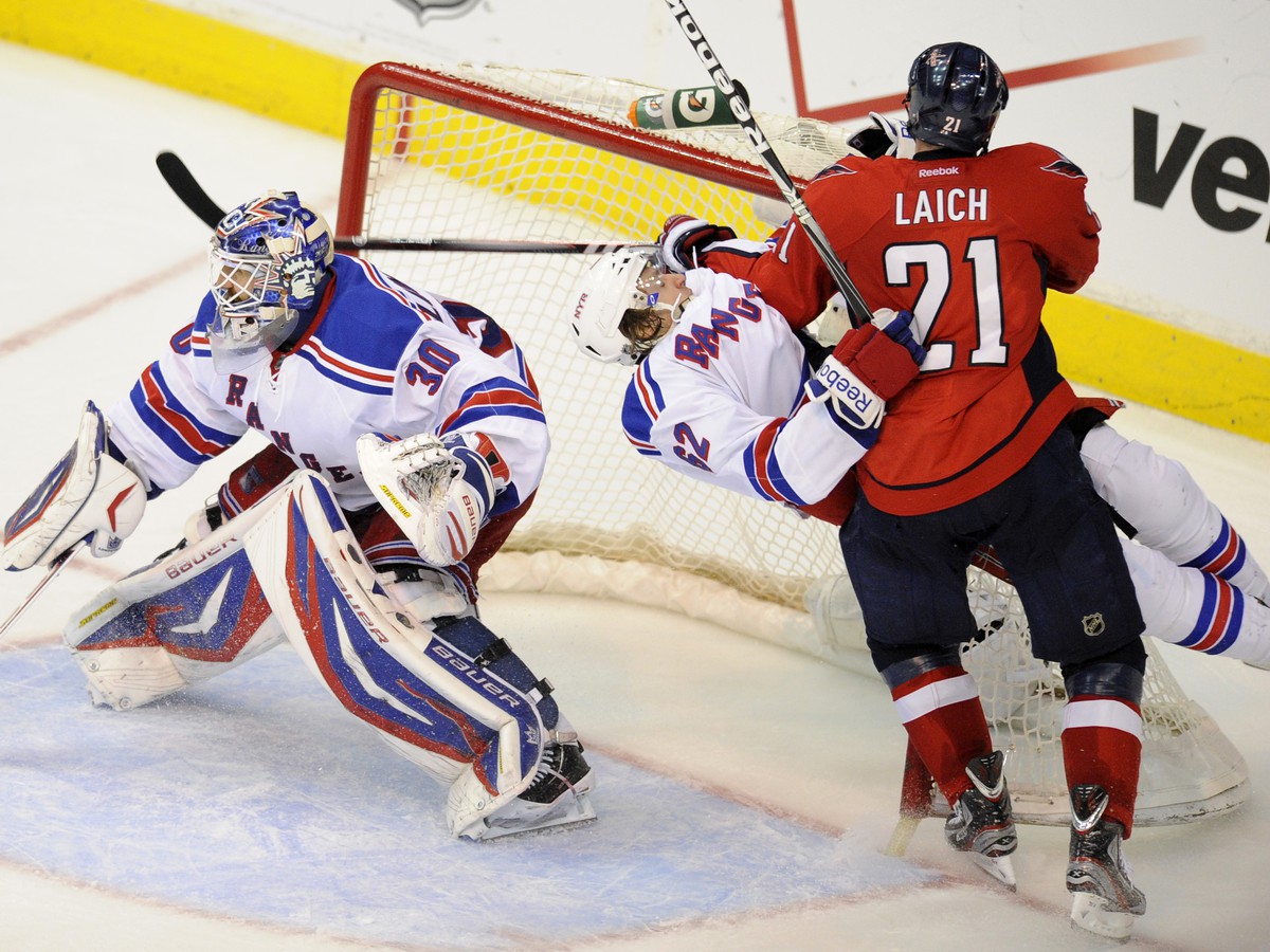 Brooks Laich, Carl Hagelin a Henrik Lundqvist