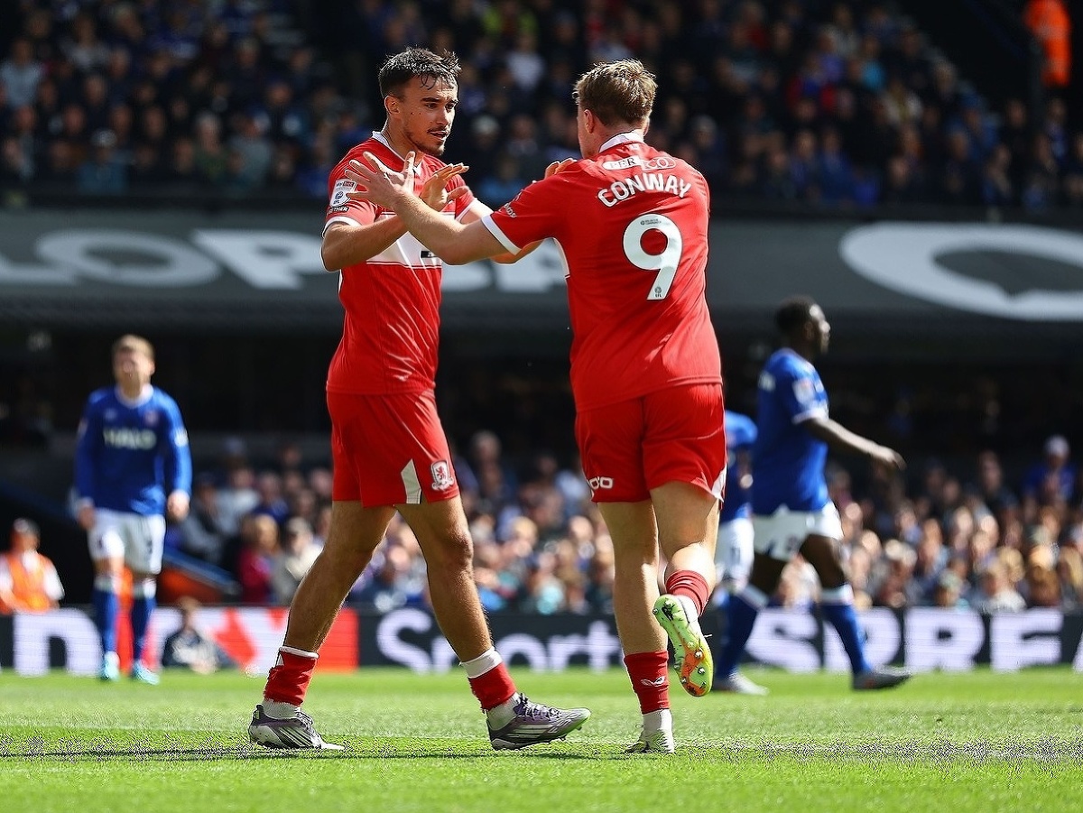 David Strelec oslavuje gól Middlesbrough