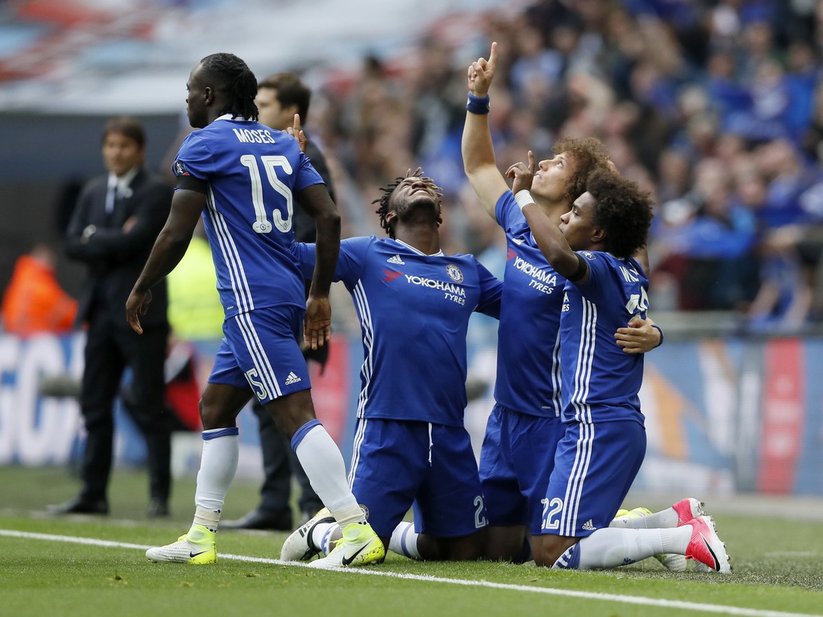 Hráči Chelsea a ich radosť z gólu