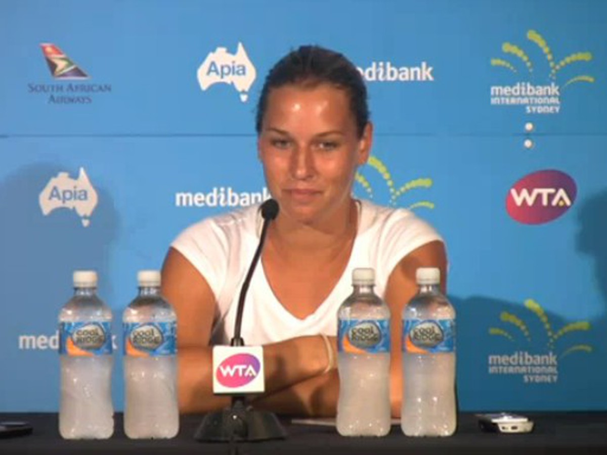 Dominika Cibulková na tlačovej konferencii