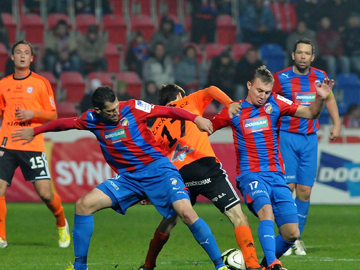 Momentka zo zápasu Plzeň - Olomouc