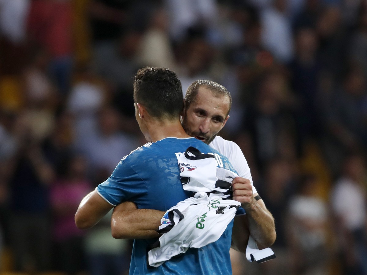 Cristiano Ronaldo a Giorgio Chiellini oslavujú triumf Juventusu