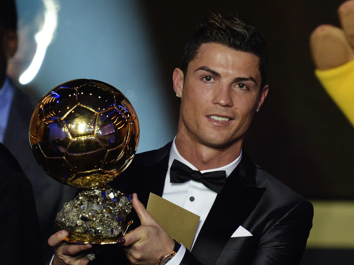 Cristiano Ronaldo so Zlatou loptou pre najlepšieho futbalistu sveta