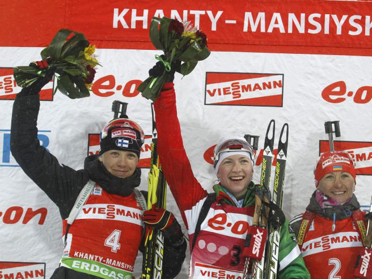 Kaisa Mäkäräinenová, Darja Domračevová a Vita Semerenková