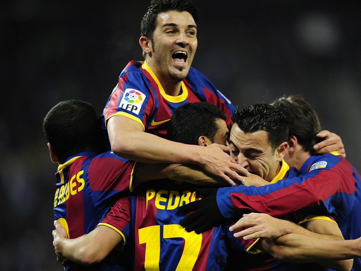 David Villa so svojimi spoluhráčmi
