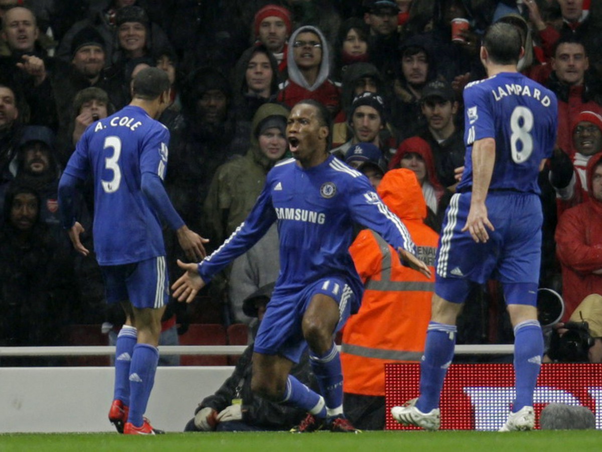 Didier Drogba sa teší z gólu