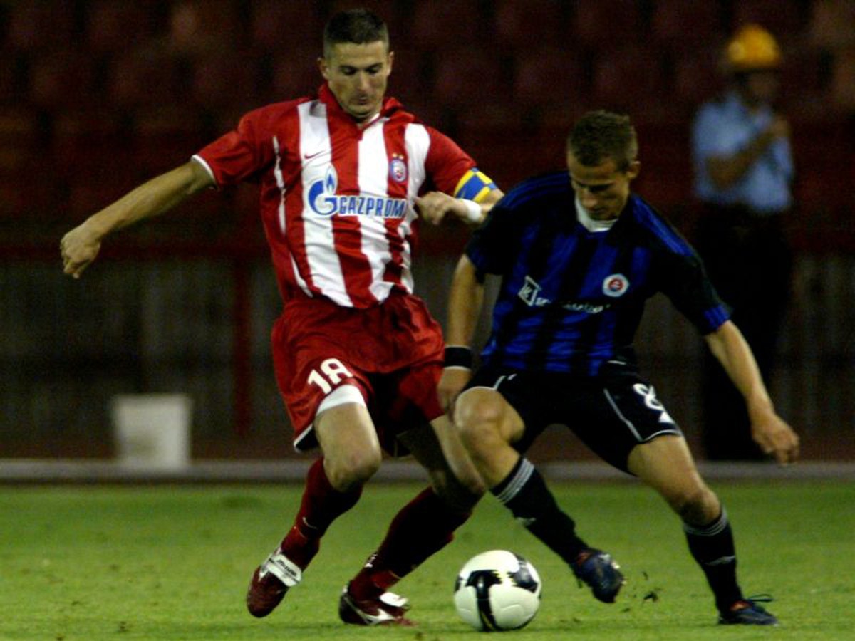 Momentka z prvého zápasu CZ Belehrad - Slovan