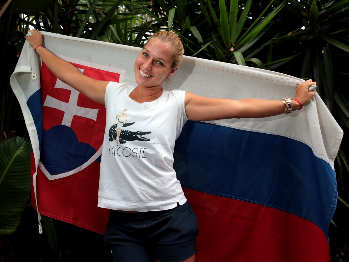 Dominika Cibulková v slovenskej vlajke pred historickým finále Australian Open