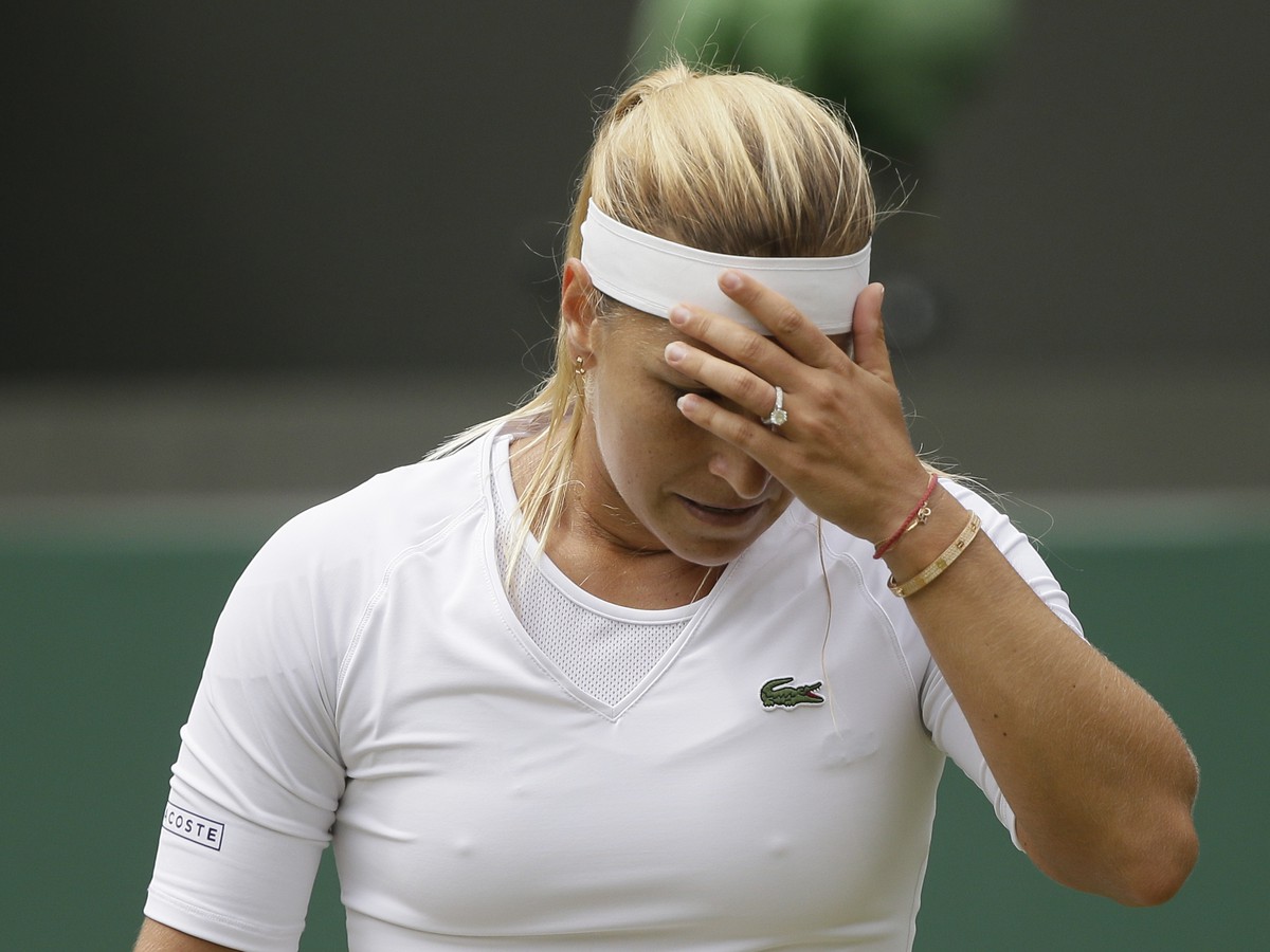 Dominika Cibulková v štvrťfinálovom zápase Wimbledonu