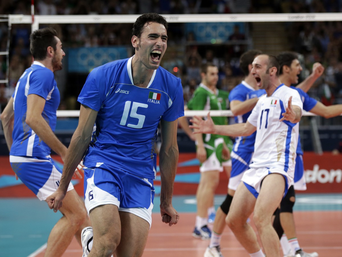 Radosť talianskych volejbalistov po zisku bronzu na OH 2012