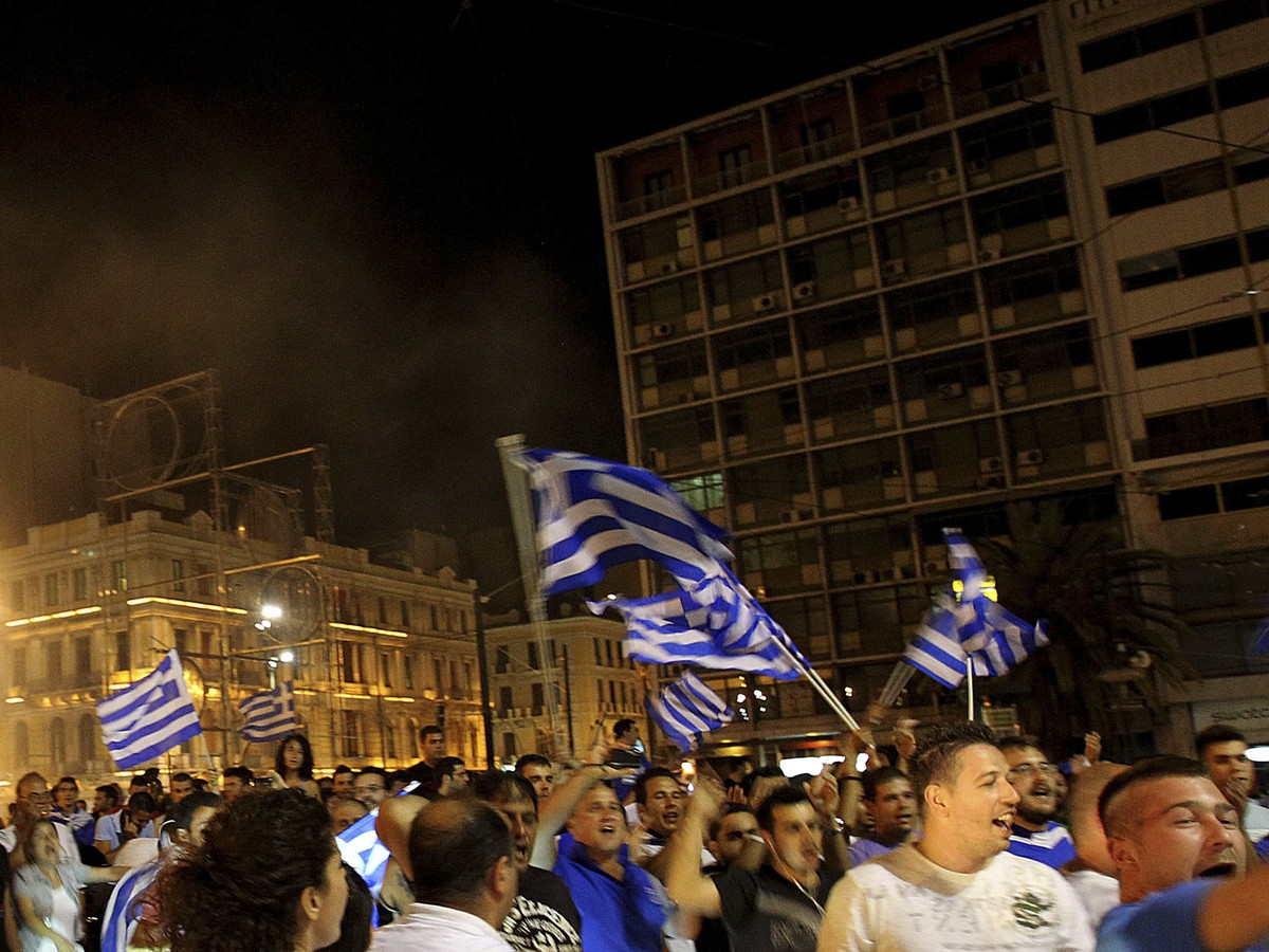 Grécka radosť nad zdolaním Ruska trvala až dlho do noci