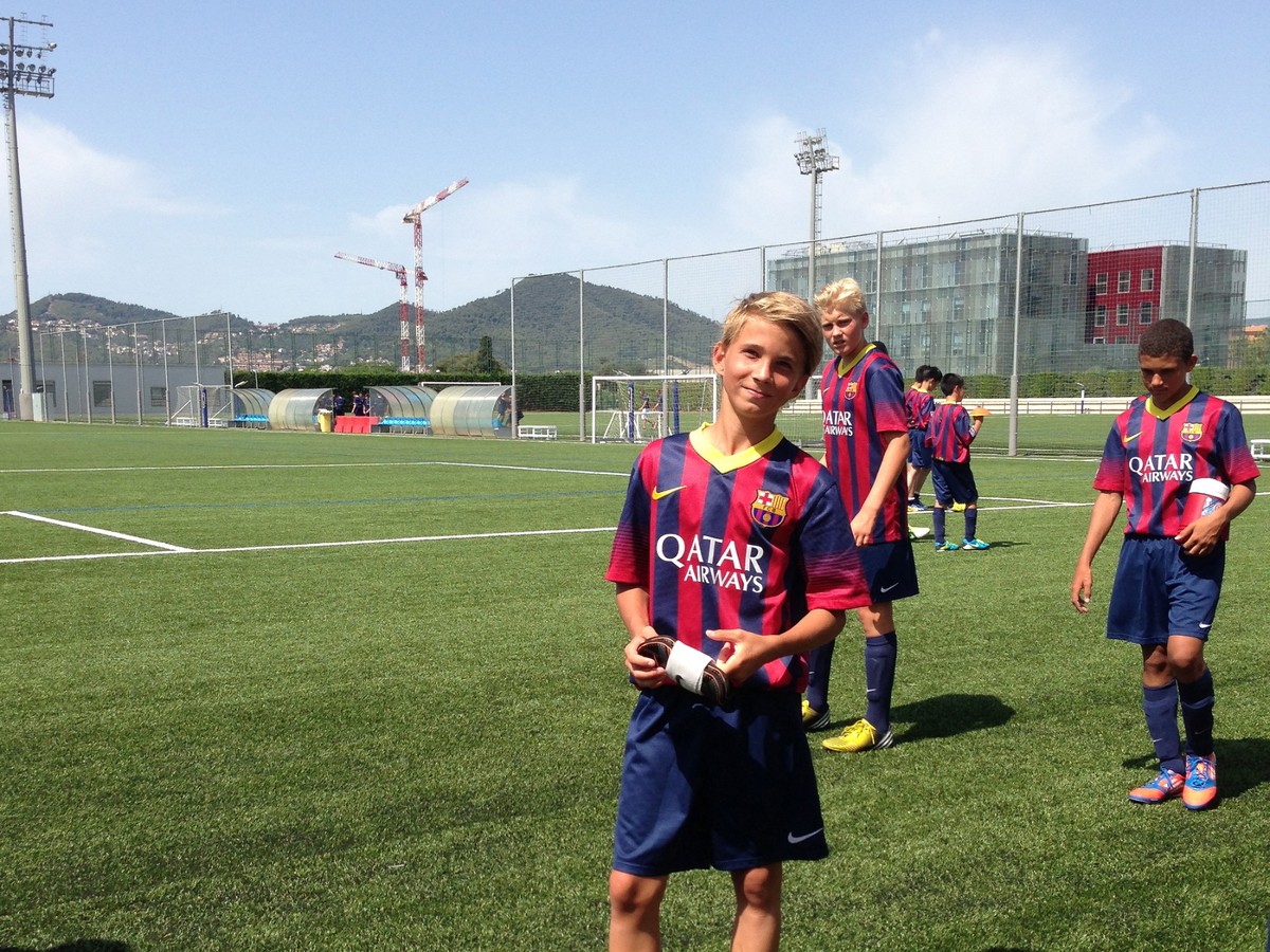 Viktor Klemens počas tréningu v stredisku FC Barcelona.