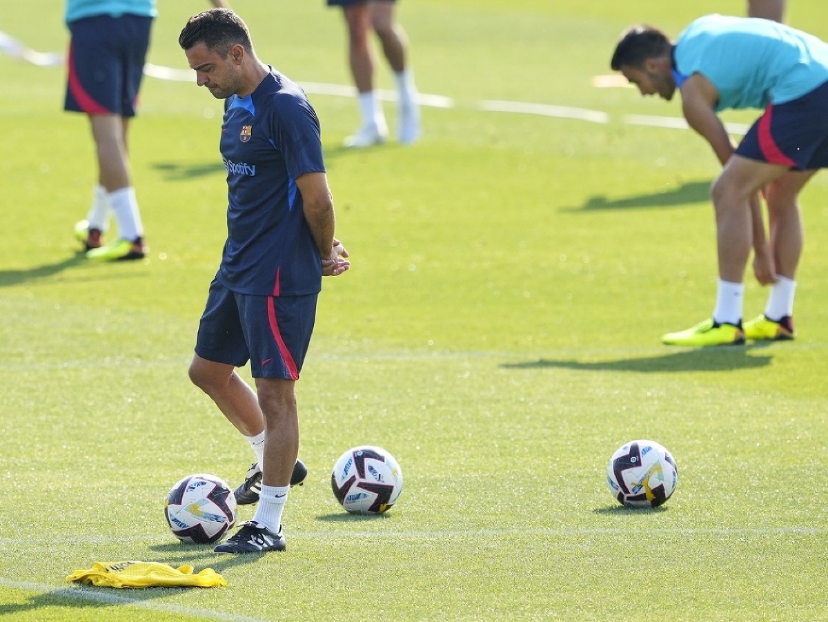 Xavi na tréningu FC Barcelona