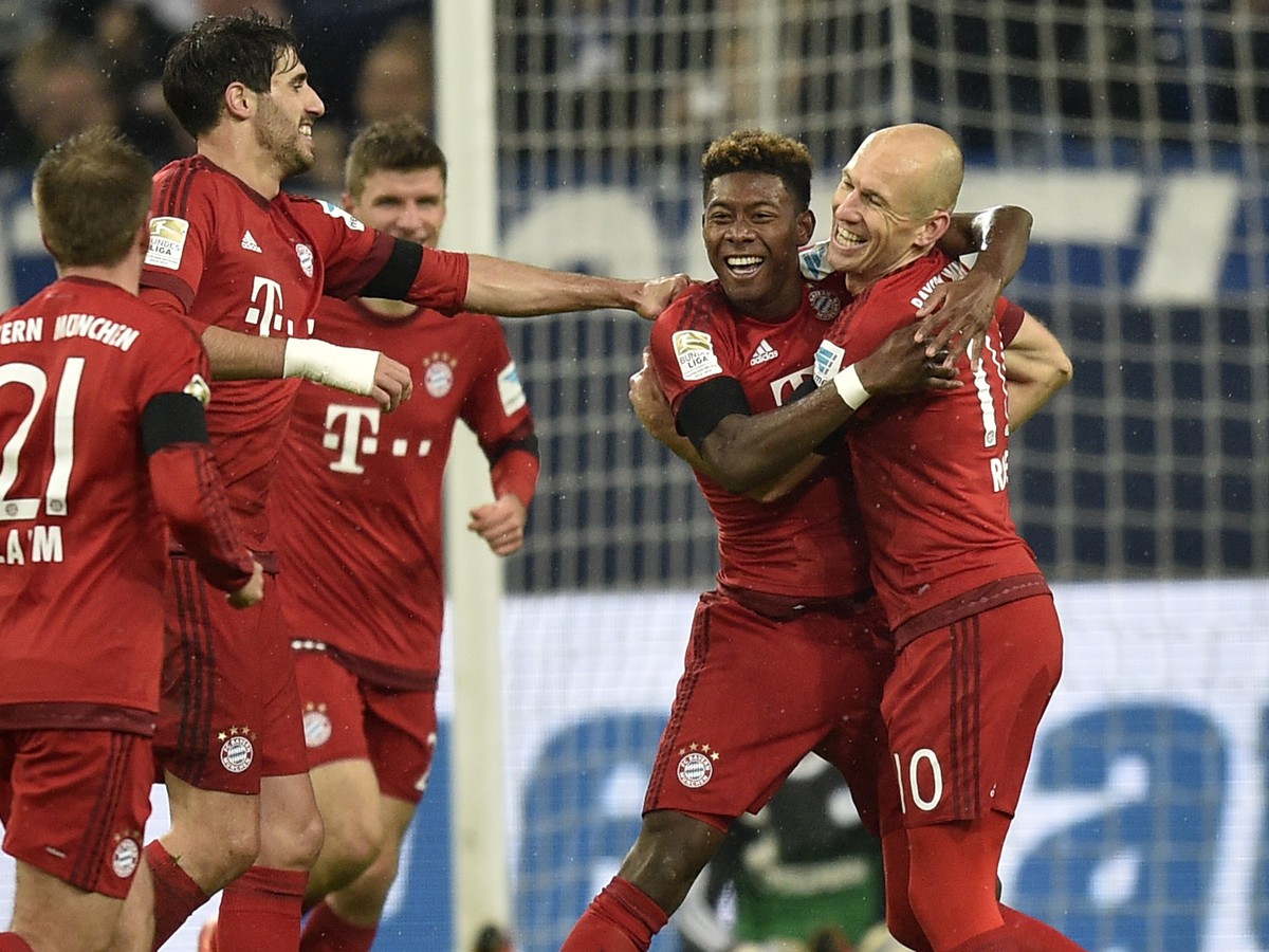 Gólové oslavy hráčov Bayernu
