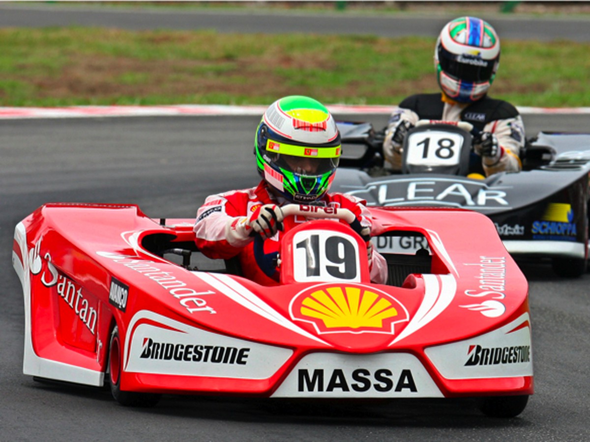 Felipe Massa počas jazdy na motokáre