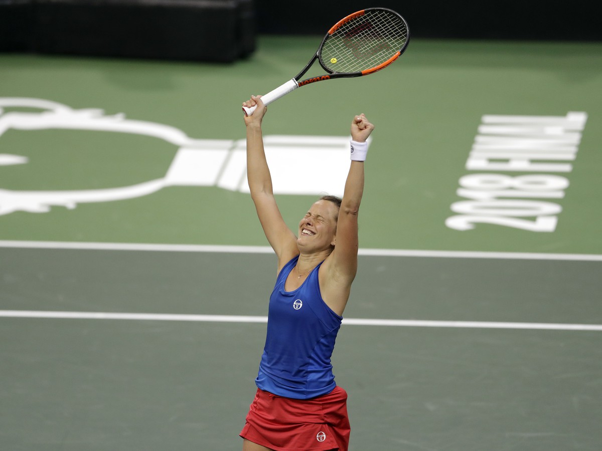 Barbora Strýcová získala prvý bod pre českú tenisovú reprezentáciu vo finále Fed Cupu 2018