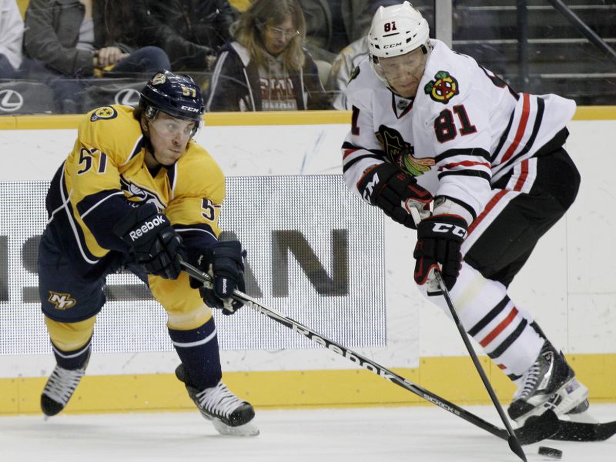 Gabriel Bourque a Marián Hossa 