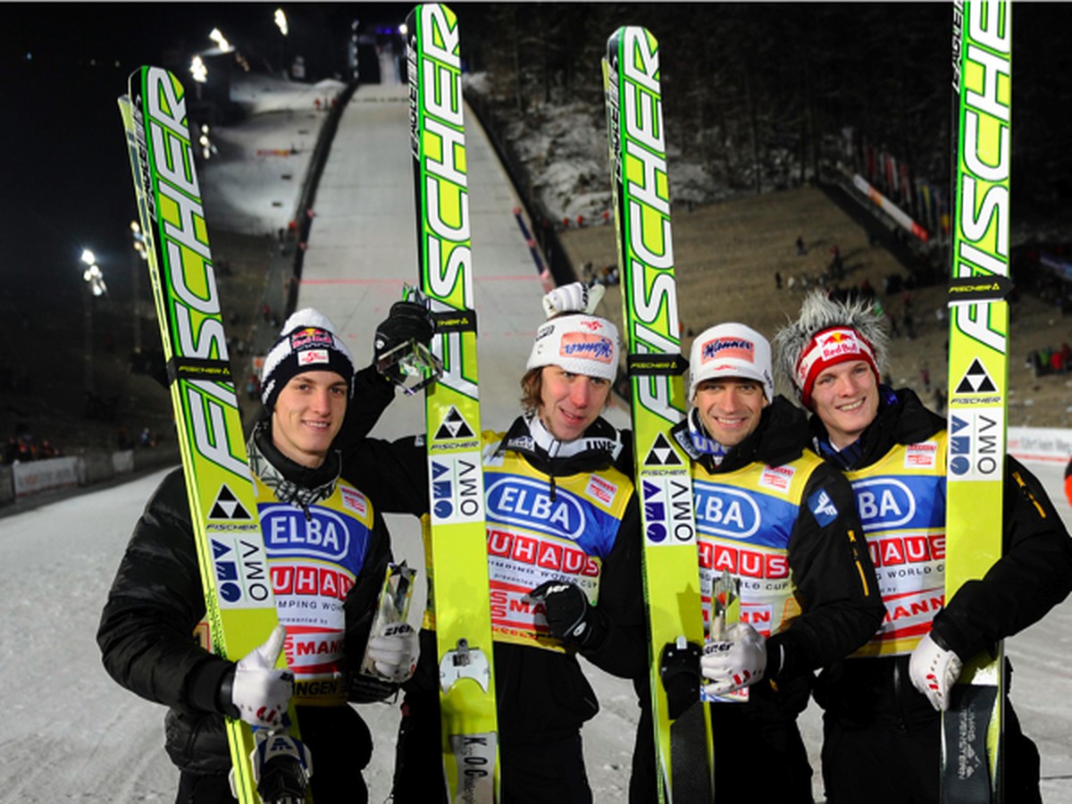 Gregor Schlierenzauer, Martin Koch, Andreas Kofler and Thomas Morgenstern