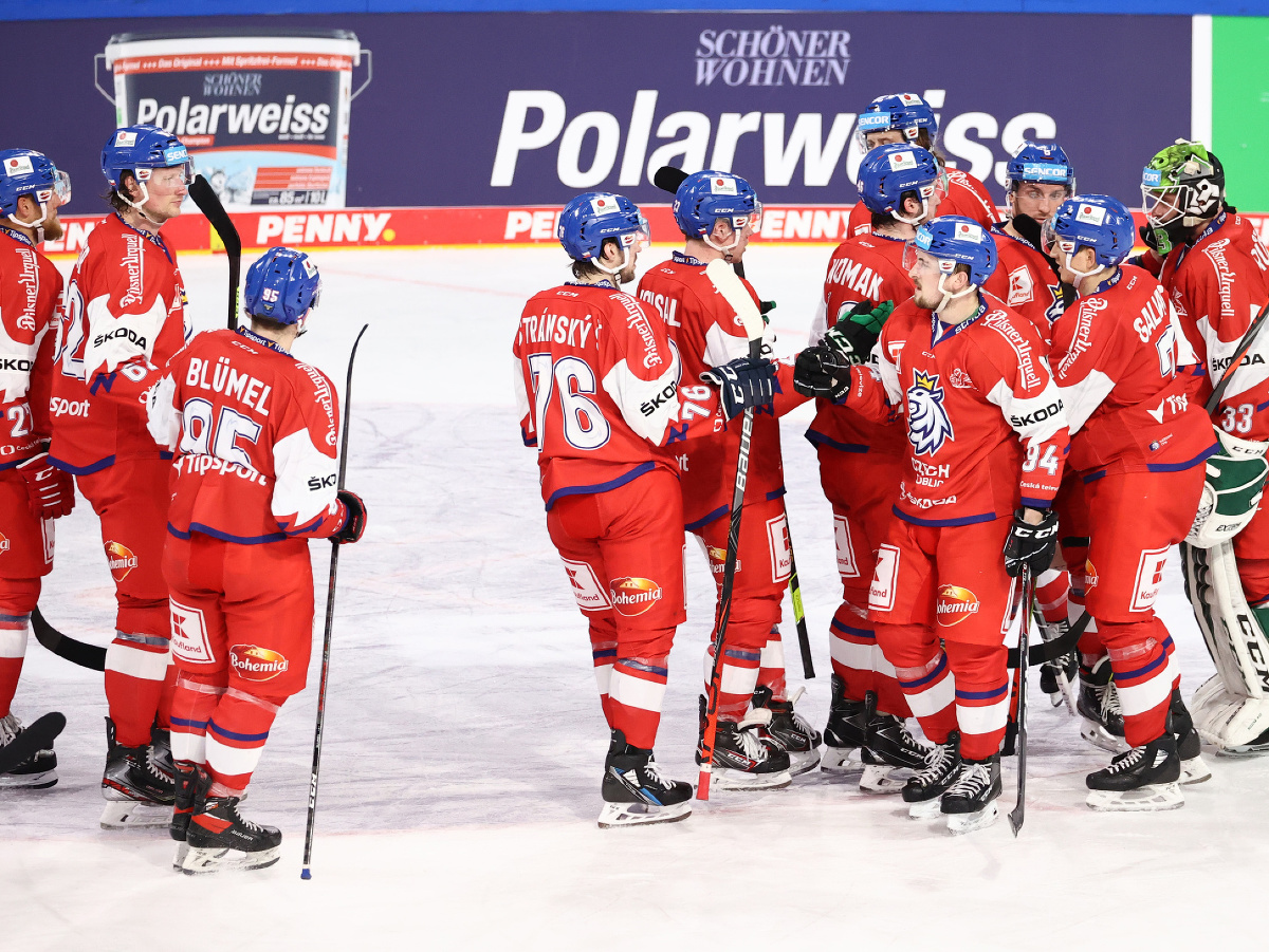 Víťazné oslavy hokejistov Česka