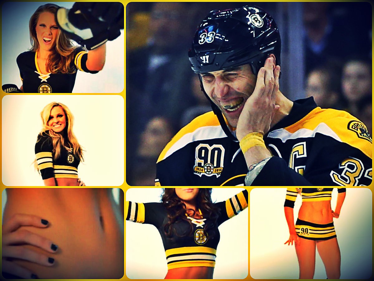 Zdeno Chára a Ice girls Bostonu Bruins