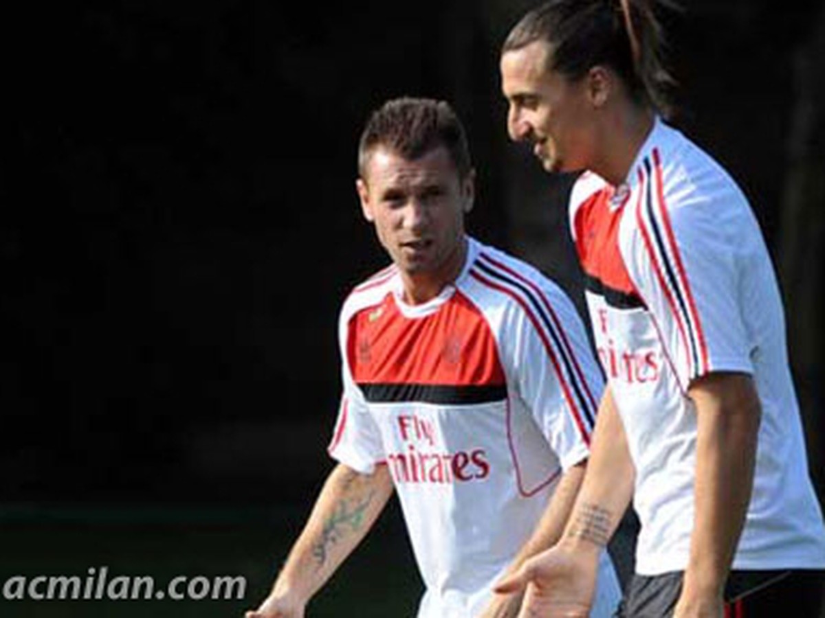 Cassano a Ibrahimovič na tréningu