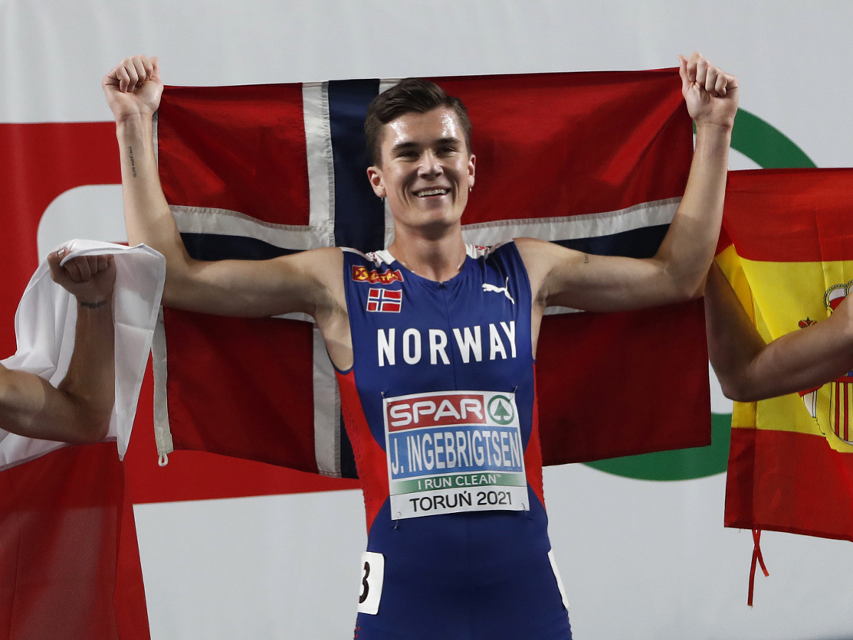 Nór Jakob Ingenrigtsen po finále behu na 1 500 metrov  na halových majstrovstvách Európy