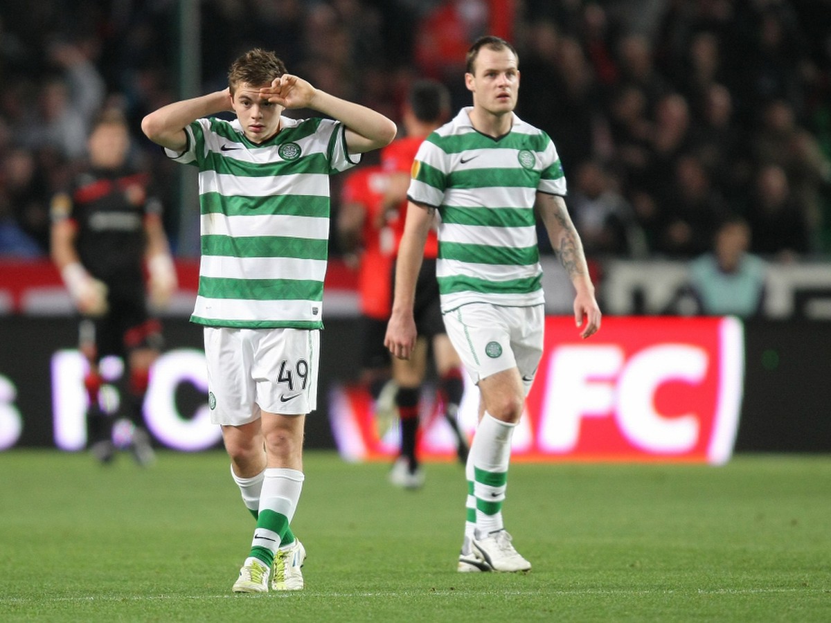 Hráči Celticu James Forrest a Anthony Stokes 