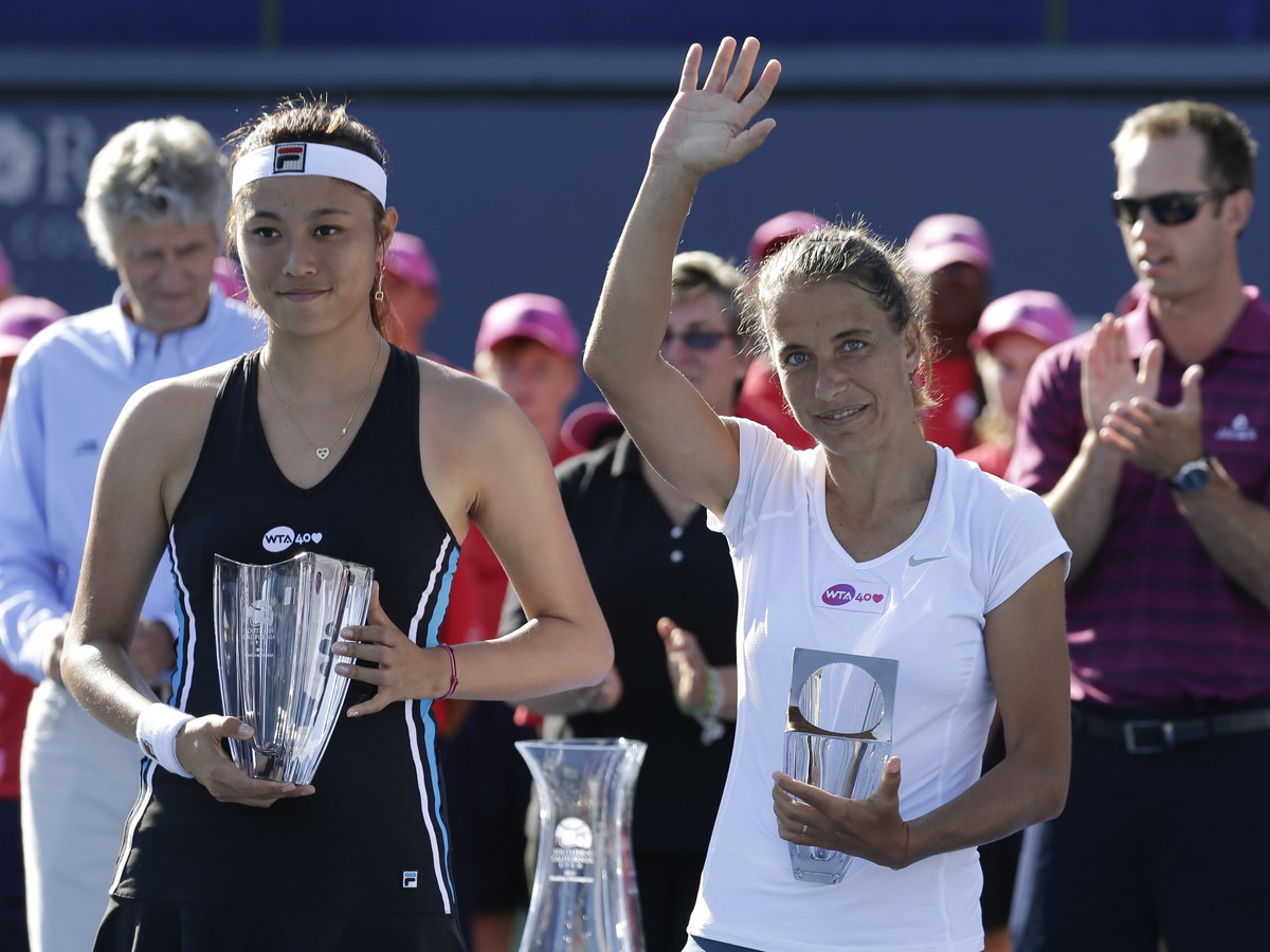 Janette Husárová s Čchan Chao-čching po finále v Carlsbade