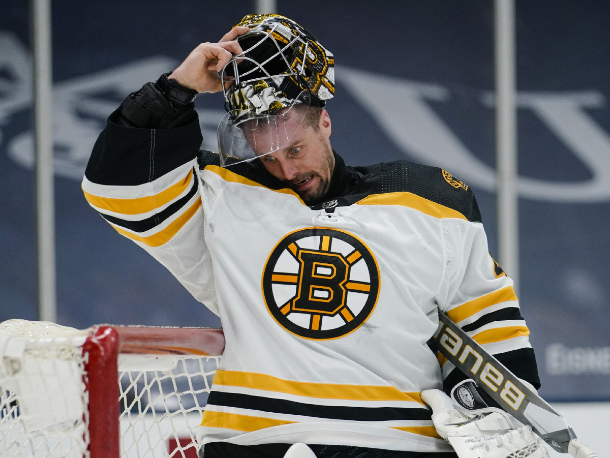 Slovenský hokejový brankár v drese Bostonu Bruins Jaroslav Halák