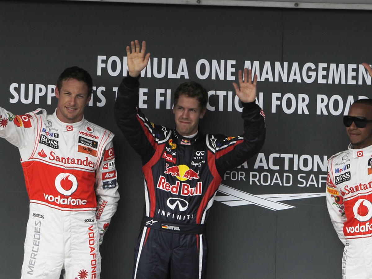 Jenson Button a Sebastian Vettel