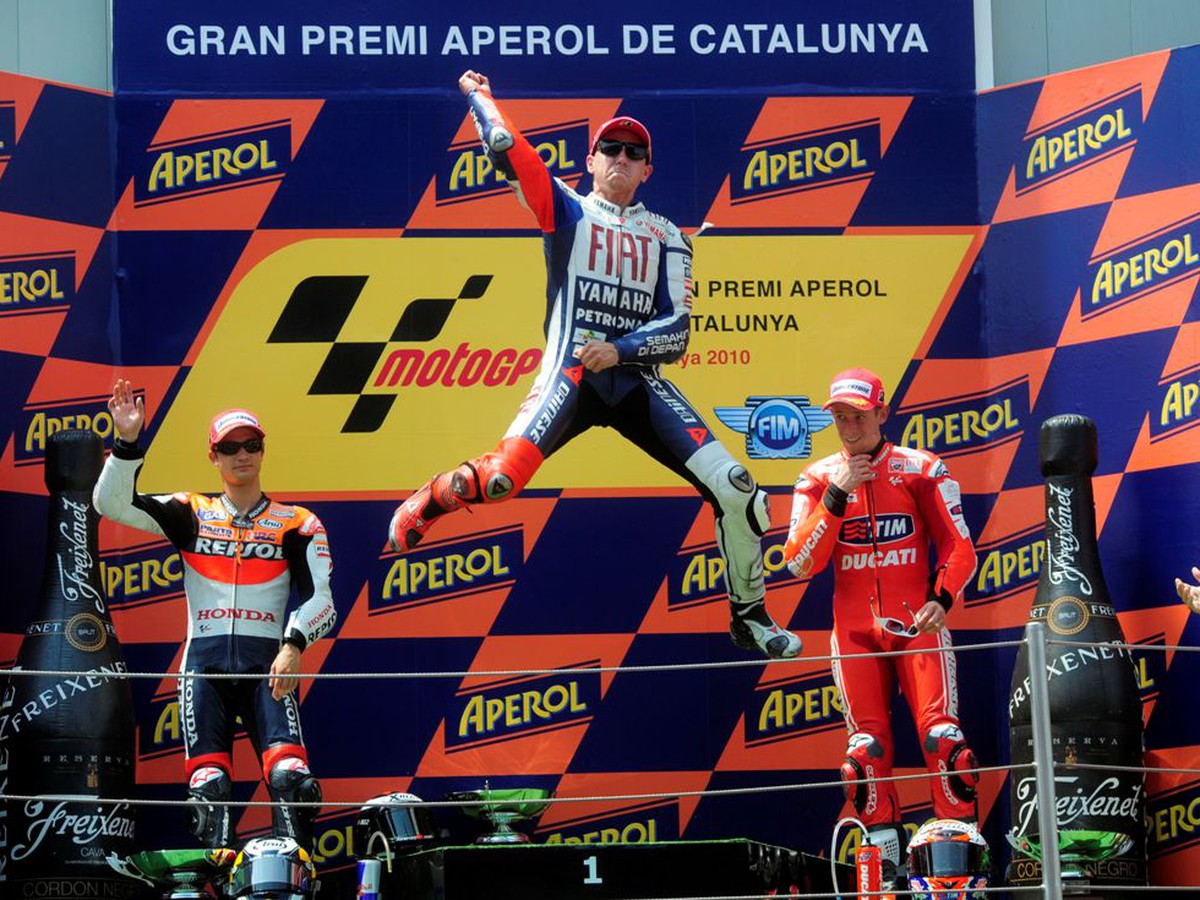 Jorge Lorenzo oslavuje triumf na VC Španielska
