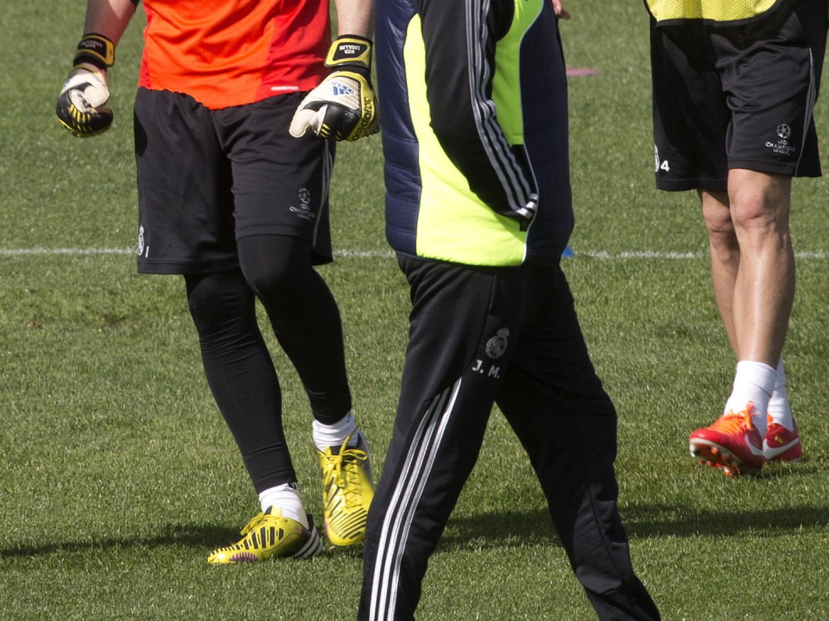 Iker Casillas a José Mourinho na tréningu Realu