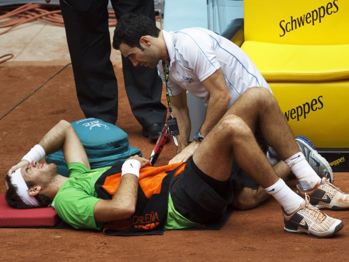 Juan Martin del Potro v bolestiach na turnaji v Madride