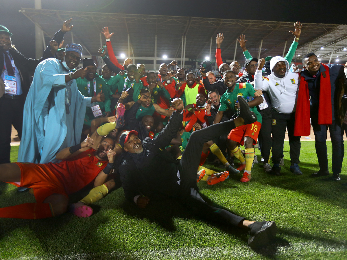 Oslavy hráčov Kamerunu z postupu na MS 2022