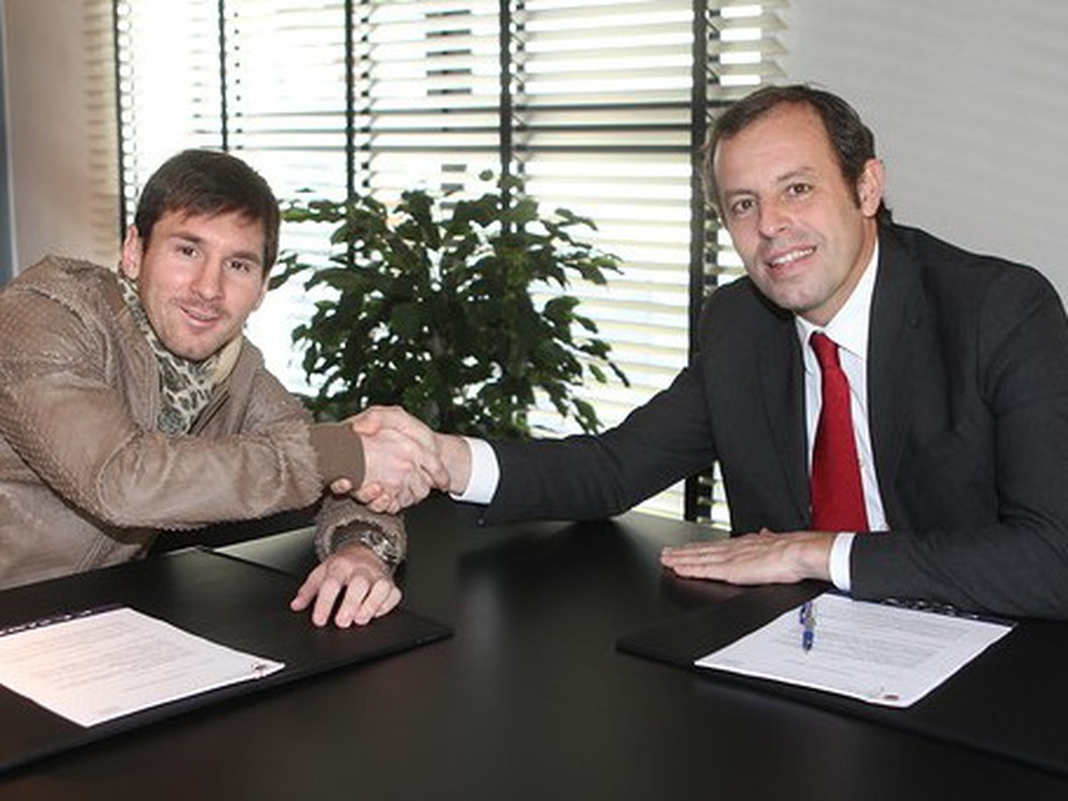 Lionel Messi a Sandro Rosell