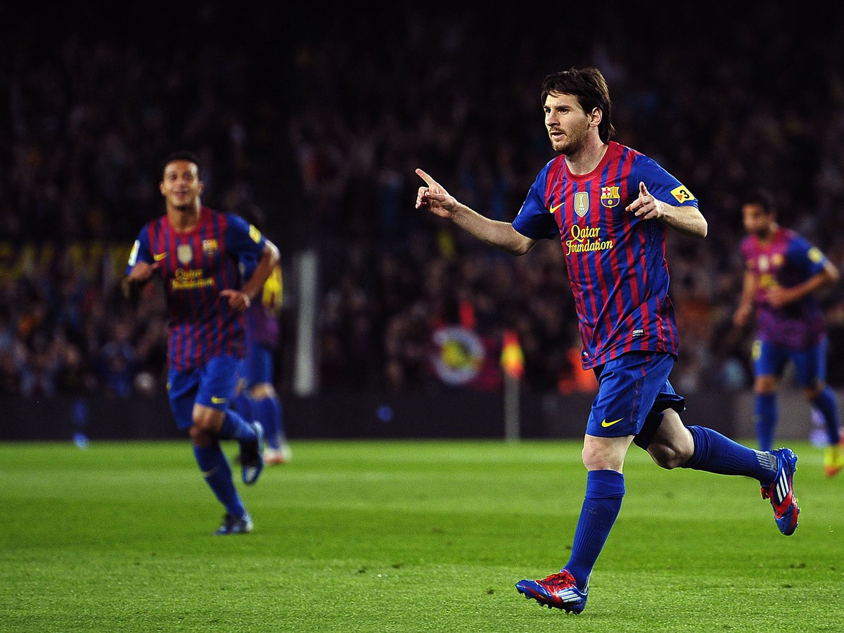 Lionel Messi sa teší z gólu