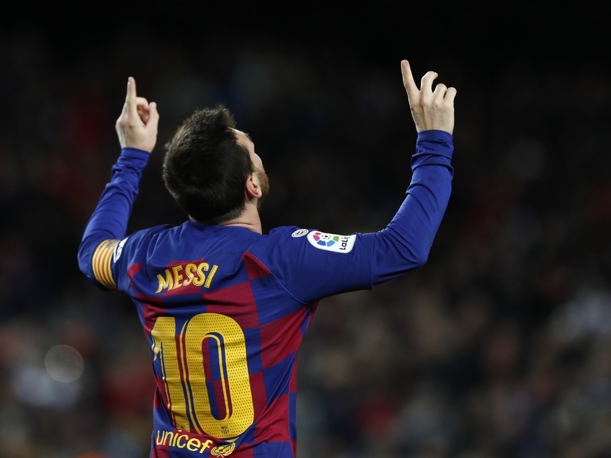Lionel Messi vo svojej tradičnej pozícii hrdinu Blaugranas